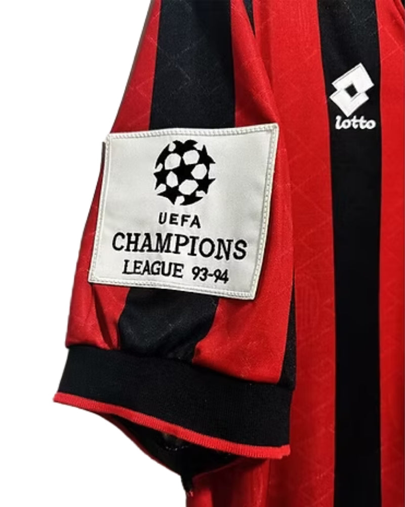 Koszulka Piłkarska AC Milan 1993/1994 Home UCL Retro