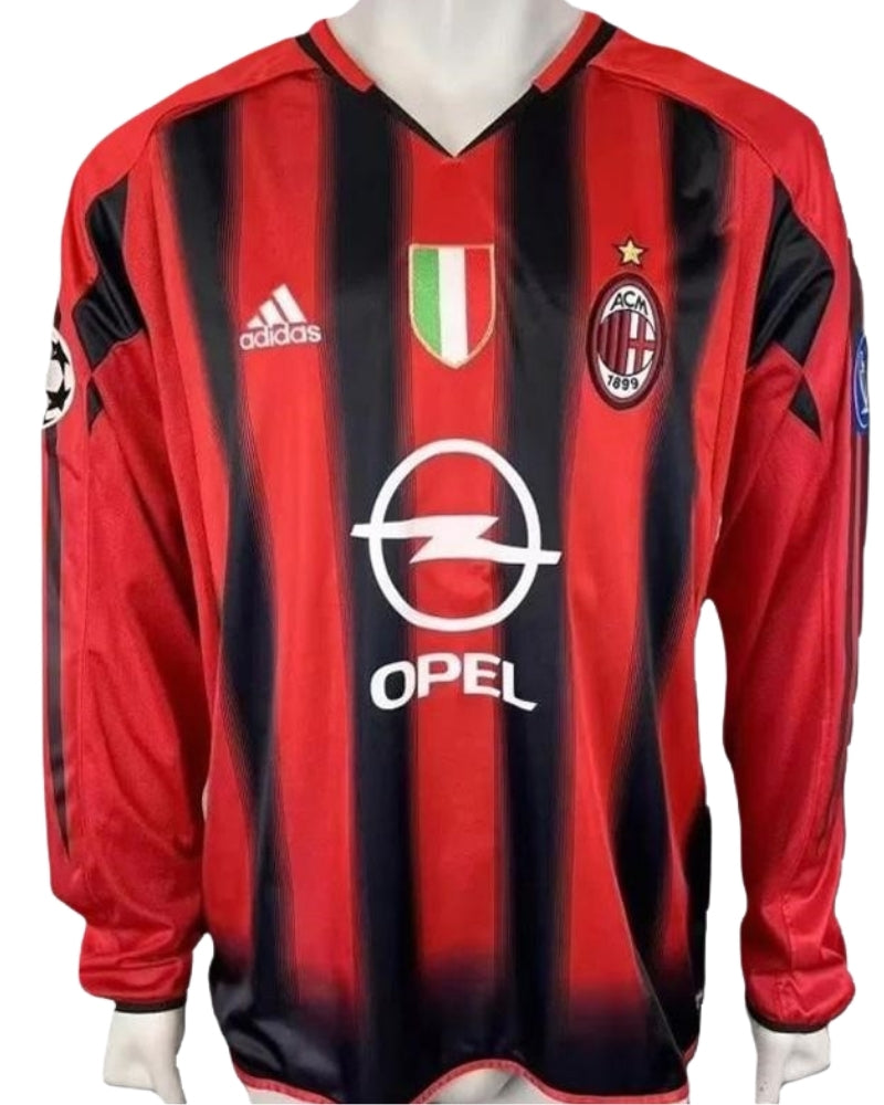 Koszulka Piłkarska AC Milan 2004/2005 Home Retro Długi Rękaw