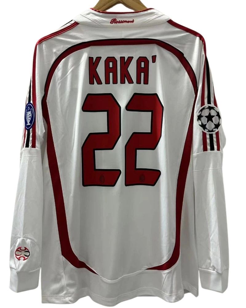 Koszulka Piłkarska AC Milan 2006/2007 UCL Final Away Retro Dł Rękaw