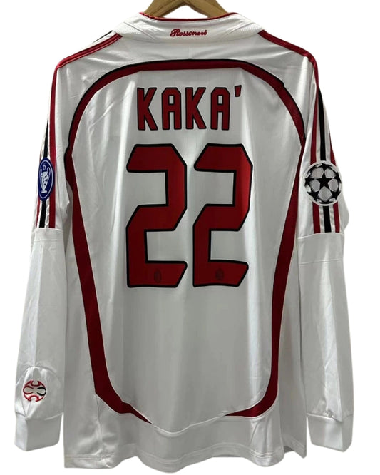 Koszulka Piłkarska AC Milan 2006/2007 UCL Final Away Retro Dł Rękaw