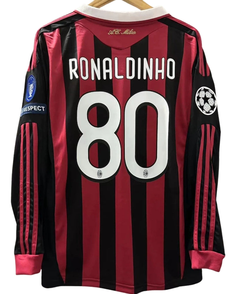 Koszulka Piłkarska AC Milan 2009/2010 Home Retro Dł Rękaw