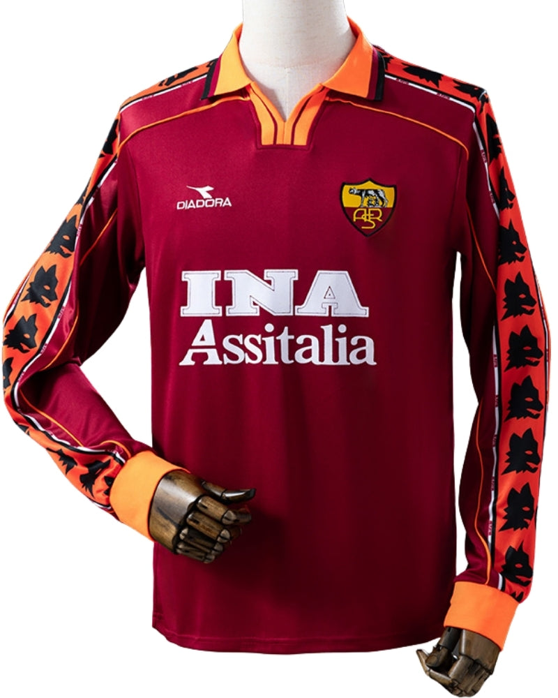 Koszulka Piłkarska AS Roma 1998/1999 Home Retro Dł Rękaw