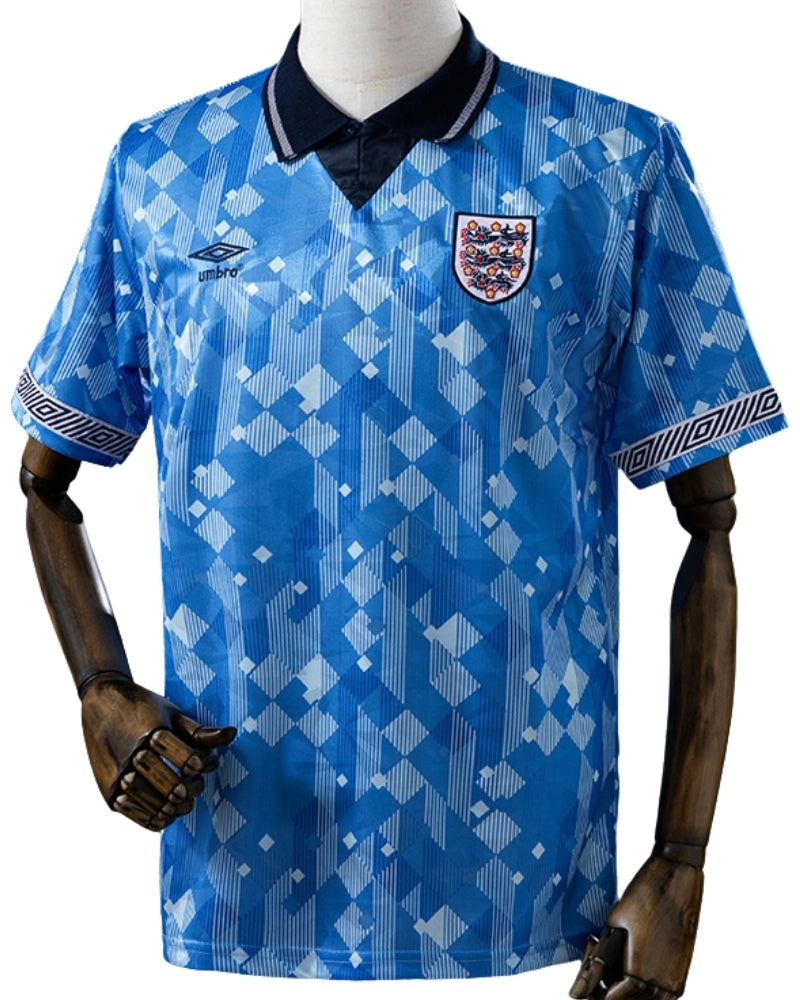 Koszulka Piłkarska Anglia MŚ 1990 Blue Retro