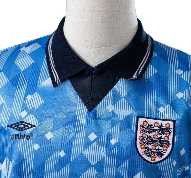Koszulka Piłkarska Anglia MŚ 1990 Blue Retro