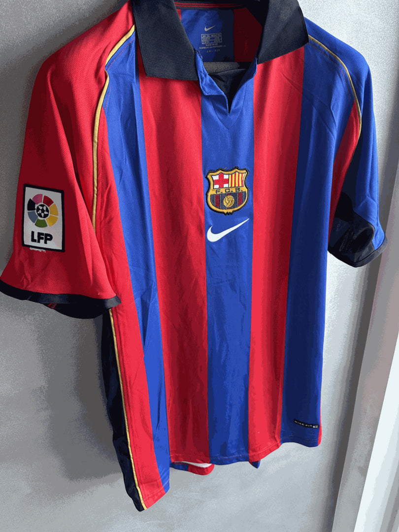 Koszulka Piłkarska FC Barcelona 2001/2002 Home Retro