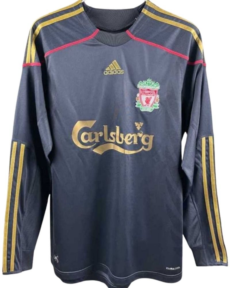 Koszulka Piłkarska Liverpool FC 2009/2010 Away Retro Długi Rękaw