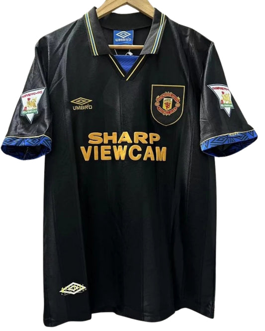 Koszulka Piłkarska Manchester United 1993/1995 Away Blcak Retro
