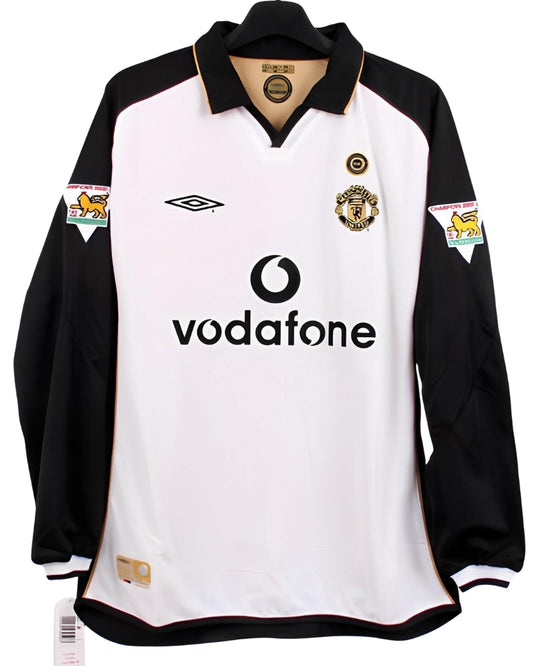Koszulka Piłkarska Manchester United 2000/2001 Centenary White Retro Dł Rękaw