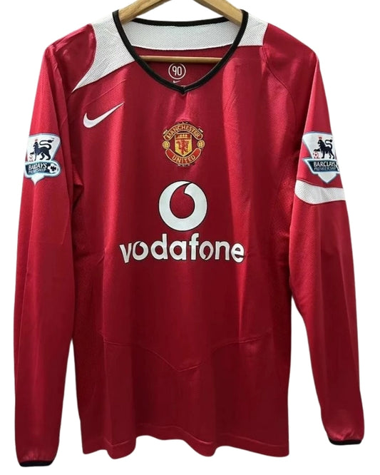 Koszulka Piłkarska Manchester United 2004/2006 Retro Dł Rękaw