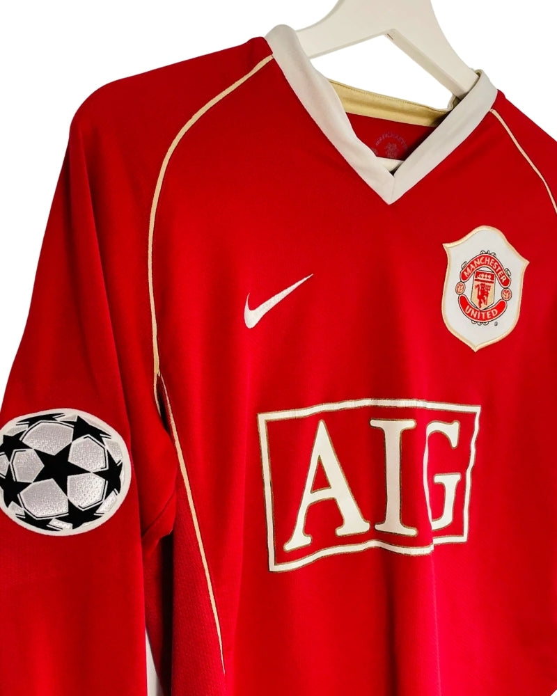 Koszulka Piłkarska Manchester United 2006/2007 Retro Długi Rękaw