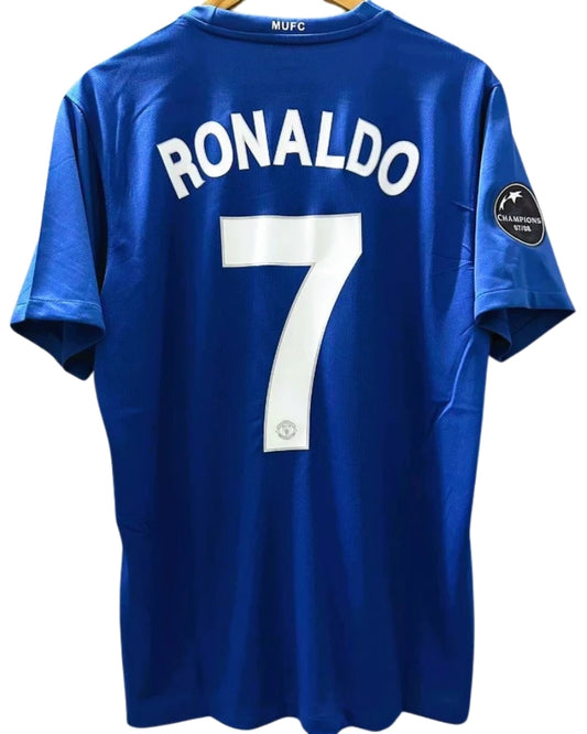 Koszulka Piłkarska Manchester United 2008/2009 Away Blue Retro