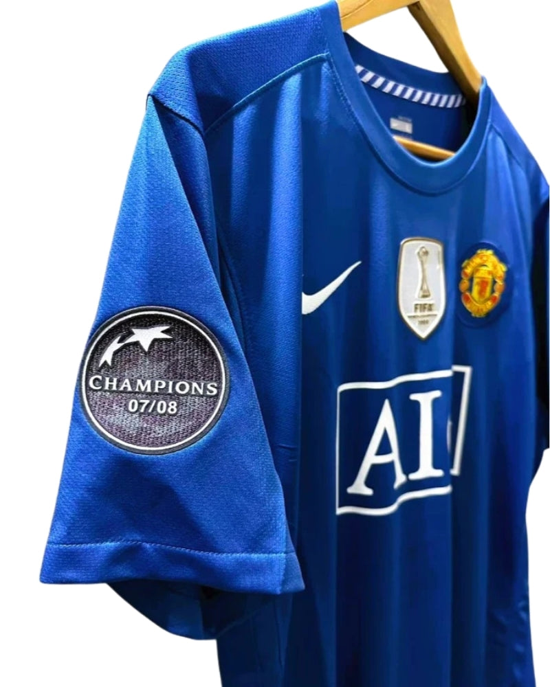Koszulka Piłkarska Manchester United 2008/2009 Away Blue Retro