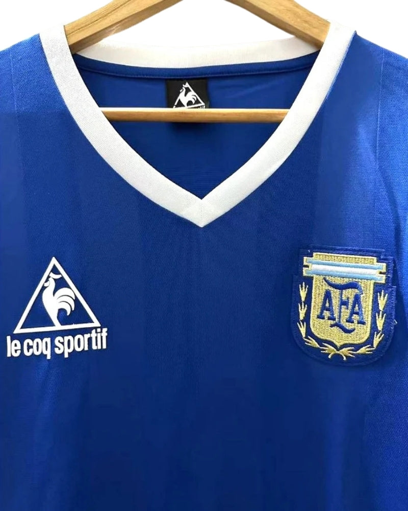 Koszulka Piłkarska Piłkarska Argentyna 1986 Away Retro