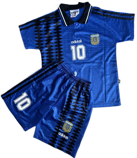 Piłkarski Komplet Strój Dziecięcy Argentyna 1994 Away MŚ Retro