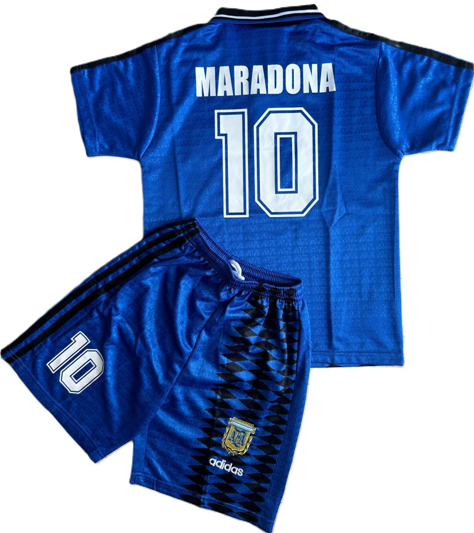 Piłkarski Komplet Strój Dziecięcy Argentyna 1994 Away MŚ Retro
