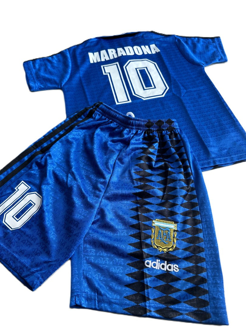Piłkarski Komplet Strój Dziecięcy Argentyna 1994 Away MŚ Retro