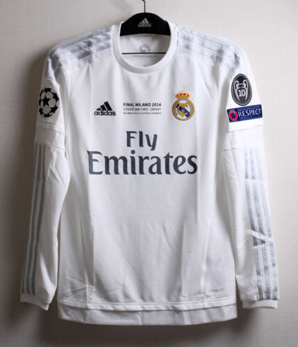 Koszulka Piłkarska Real Madryt 2015/2016 Home Retro Długi Rękaw